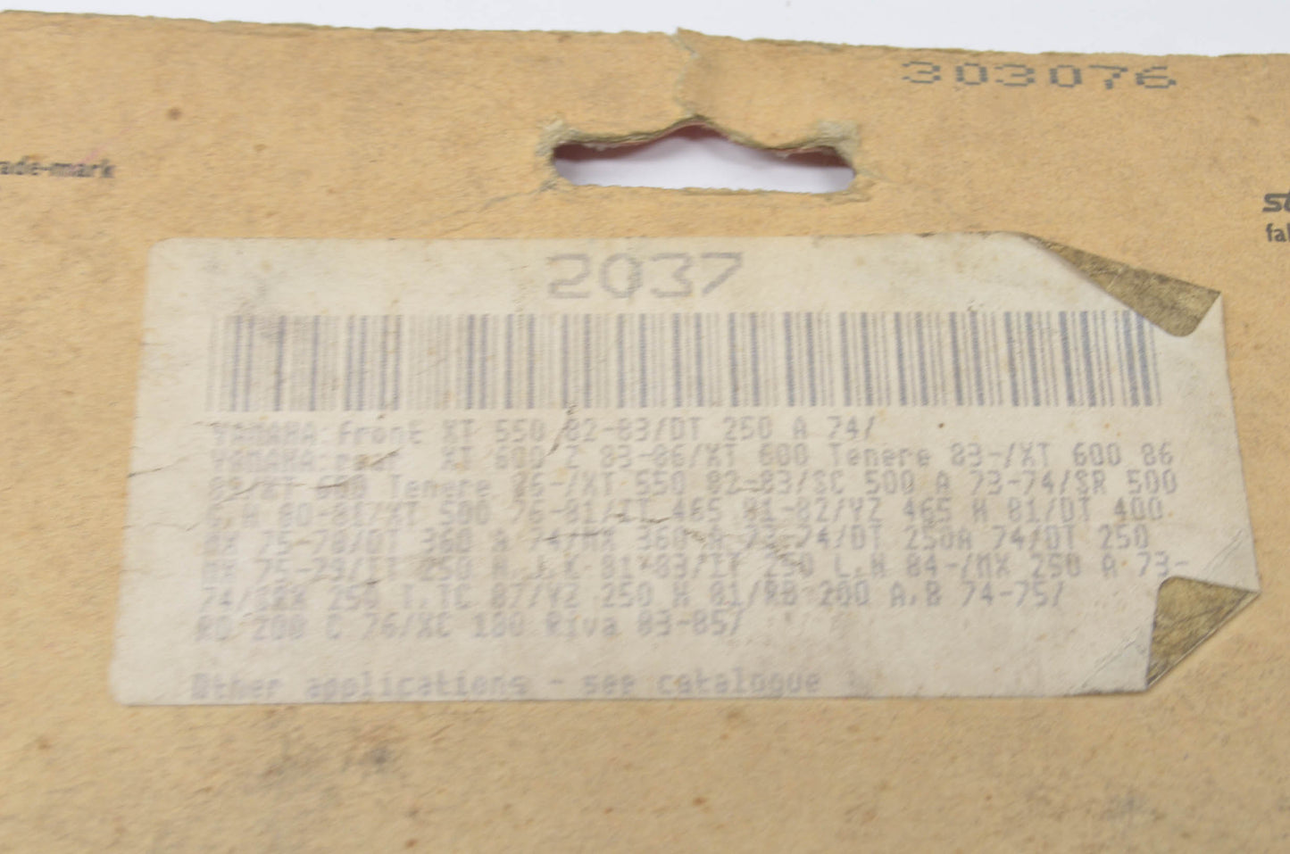 SBS 2037 Yamaha Brake Pad Kit NOS