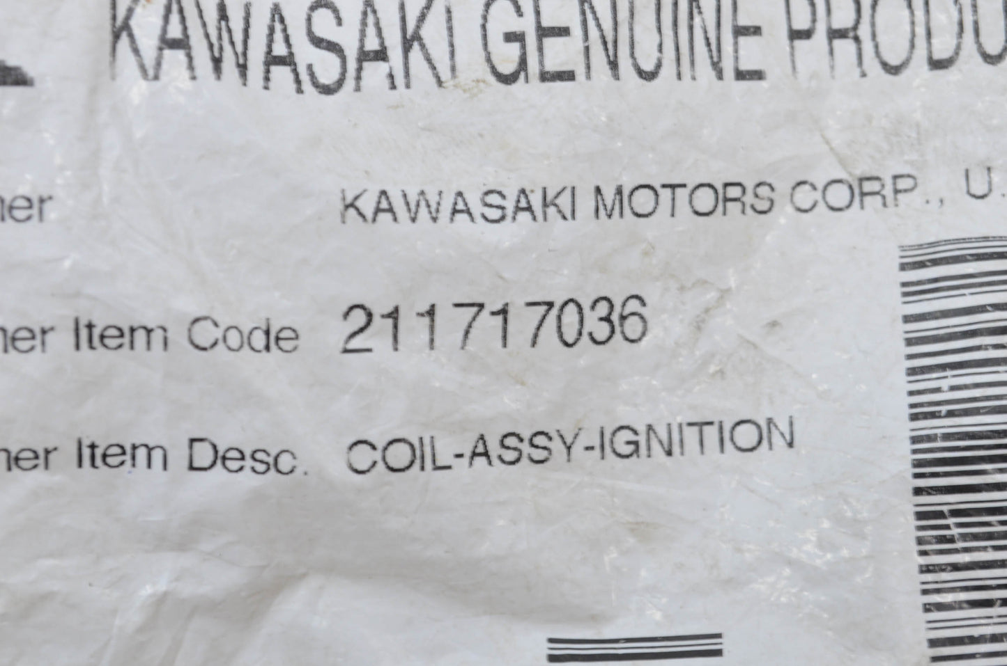 OEM Kawasaki 21171-7036 Ignition Coil NOS
