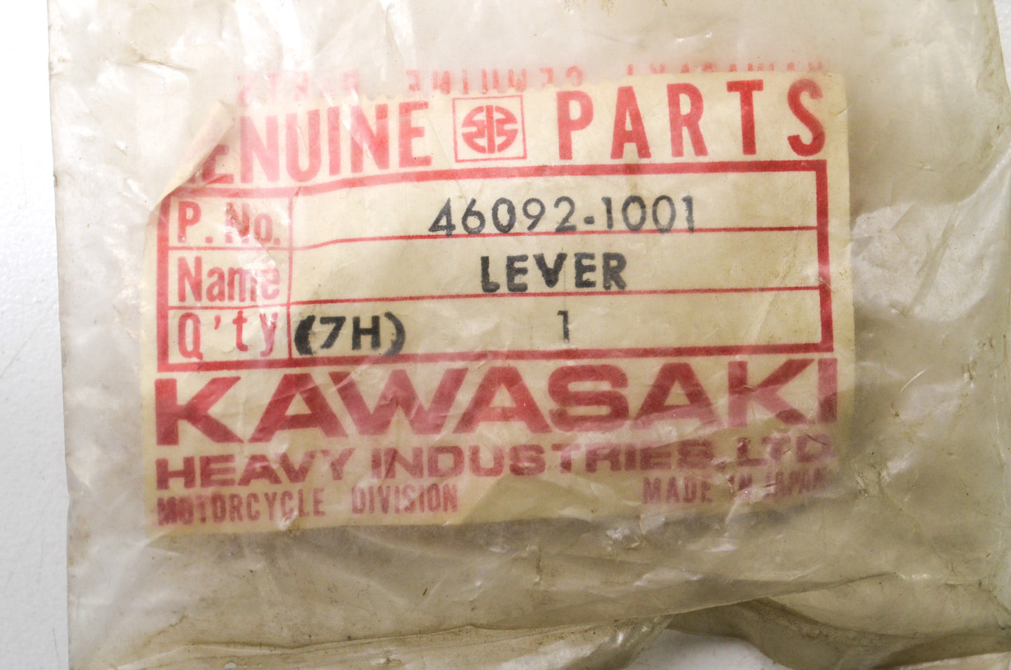 OEM Kawasaki 46092-1001 Brake Lever NOS