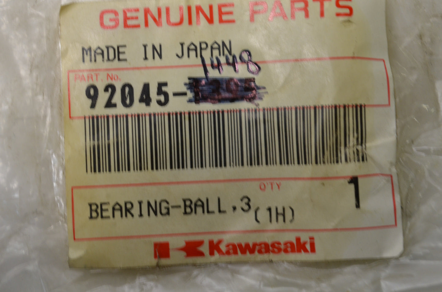 OEM Kawasaki 92045-1448 Ball Bearing 30BWD08A NOS