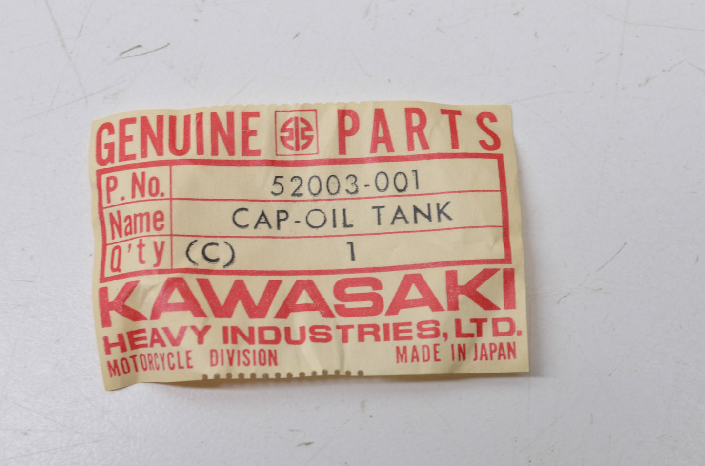 OEM Kawasaki 52003-001 Oil Tank Cap NOS