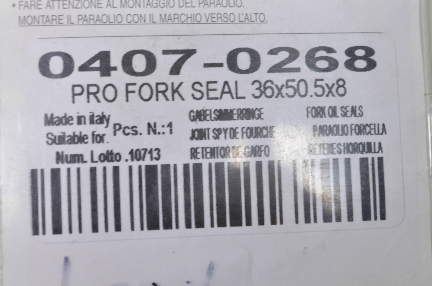 Parts Unlimited 0407-0268 Pro Fork Seal NOS