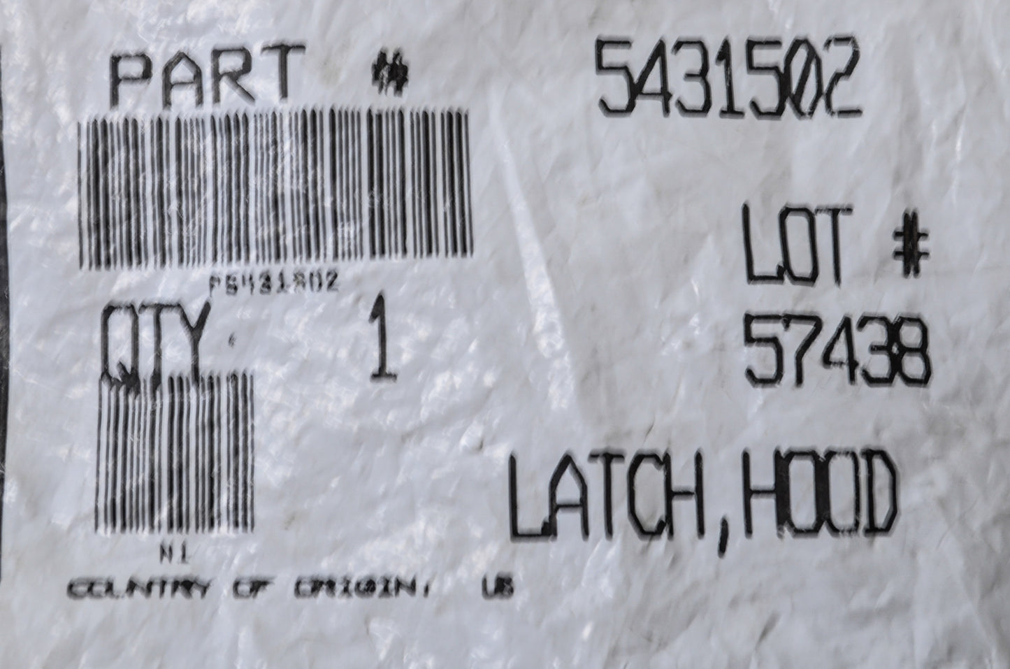 OEM Polaris 5431502 Hoodlatch Retainer NOS