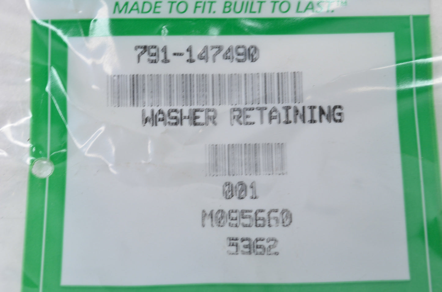 New OEM MTD Lower Retaining Washer NOS