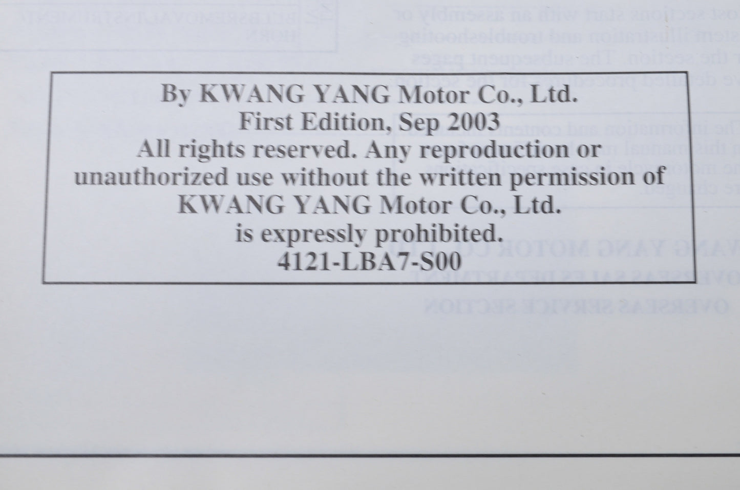 Kymco Mongoose 250 Service Manual