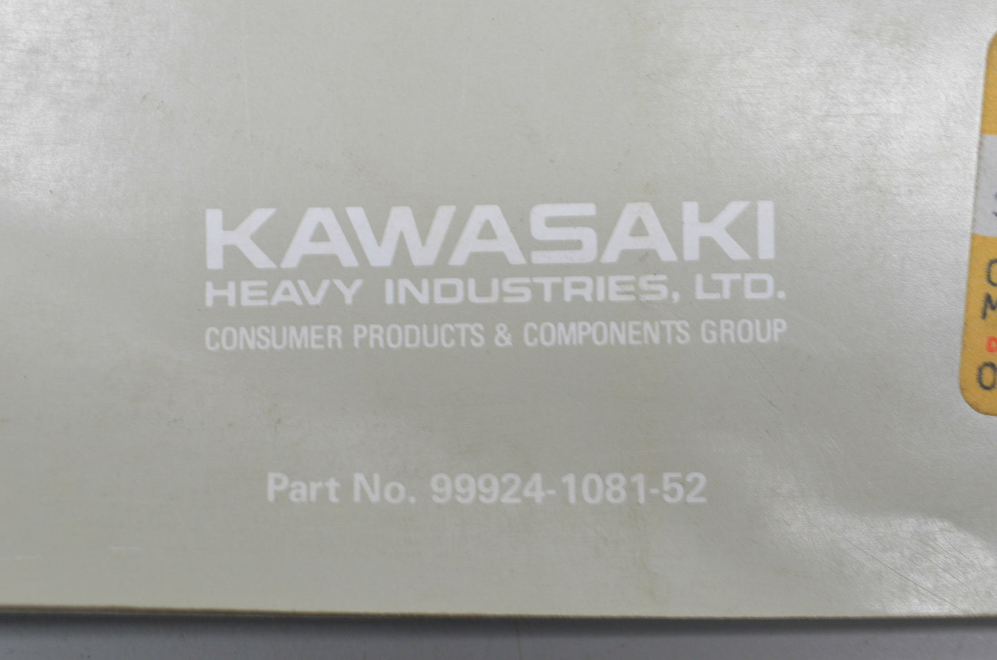 OEM Kawasaki 99924-1081-52 Service Manual Supplement ZX600C