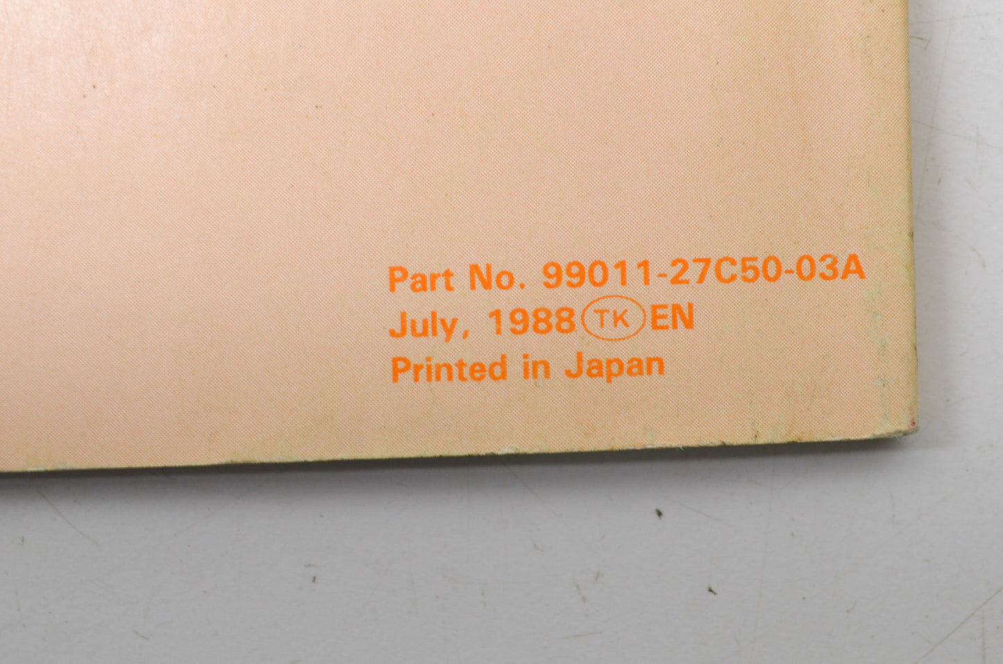 OEM Suzuki S99011-27C50-03A 1989 RM125 Owner's Maintenance Manual