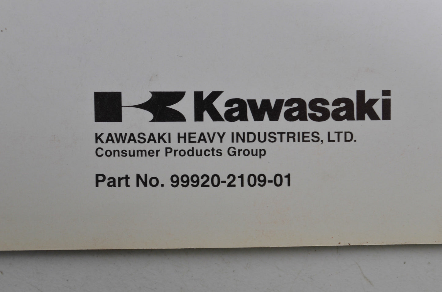 OEM Kawasaki 99920-2109-01 Owner's Manual GEF00A NOS