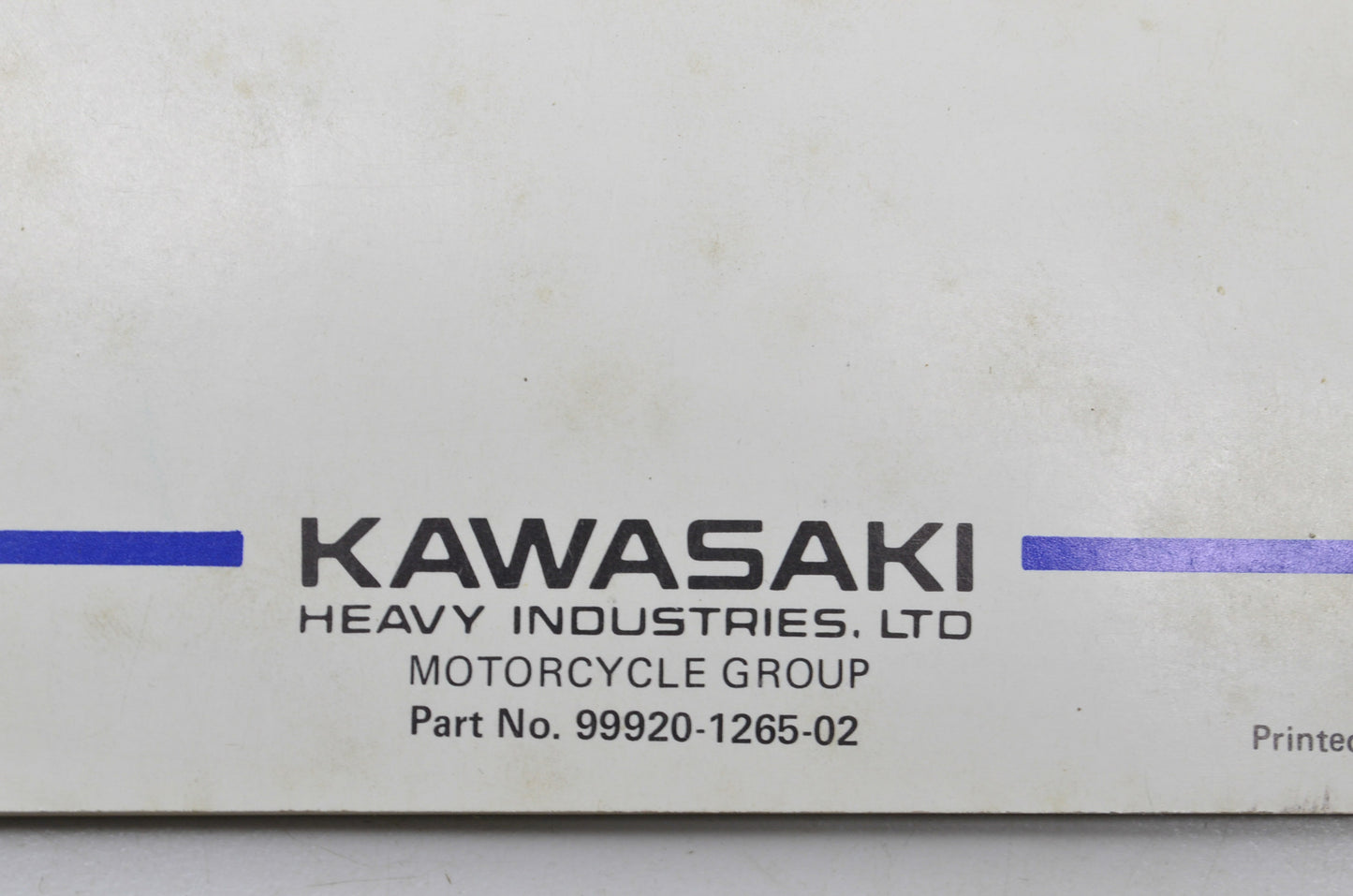 OEM Kawasaki 99920-1265-02 Owner's Manual ZX900A2