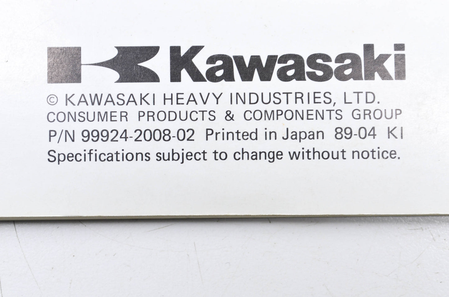 OEM Kawasaki 99924-2008-02 GA1800A, GA2300A, GA3200A, GA3200AS Portable Generato