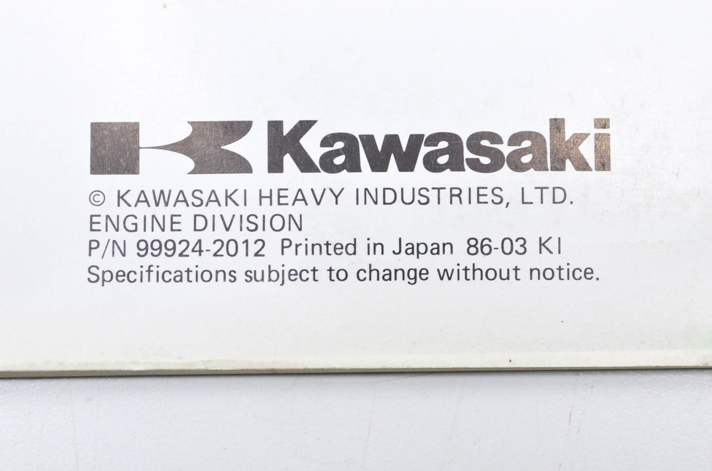 OEM Kawasaki 99924-2012 Service Manual GA1000/1400A NOS