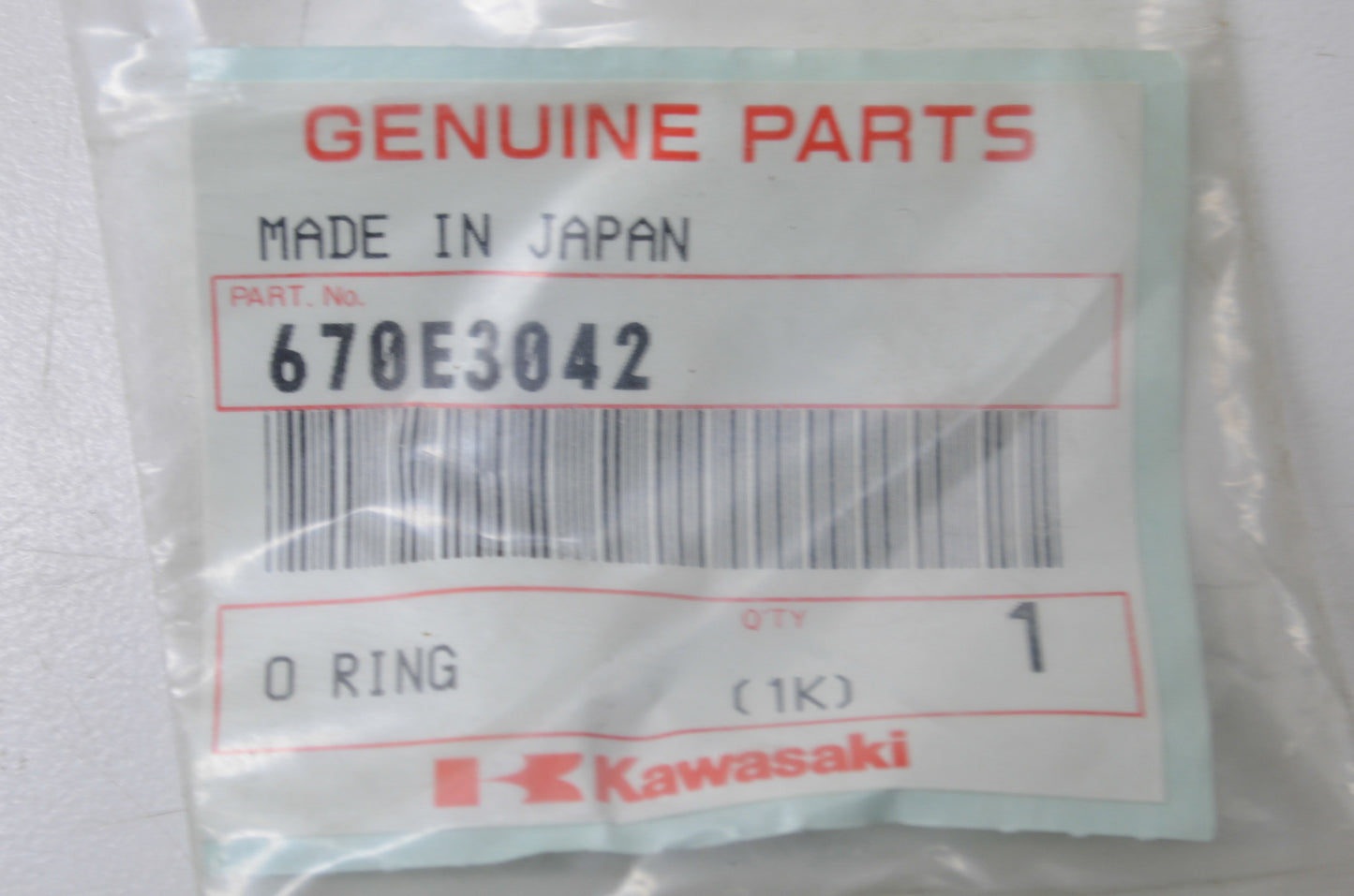 OEM Kawasaki 670E3042 O-Ring NOS