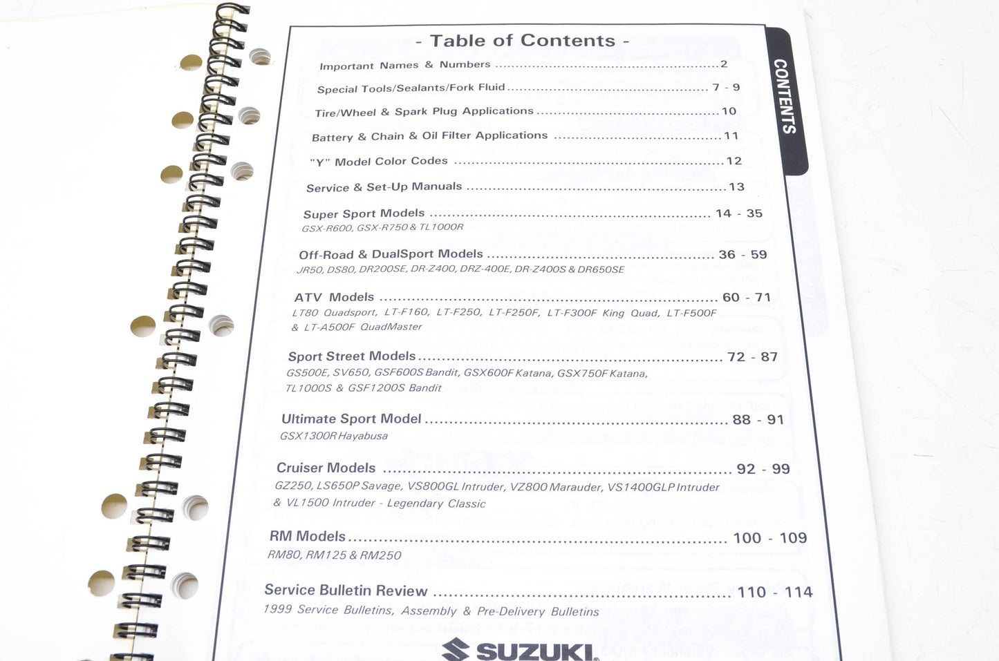 OEM Suzuki 99923-15200 2000 Model Technical Update Seminar Manual