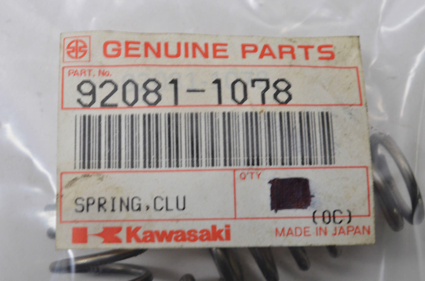 OEM Kawasaki 92081-1078 Clutch Spring NOS