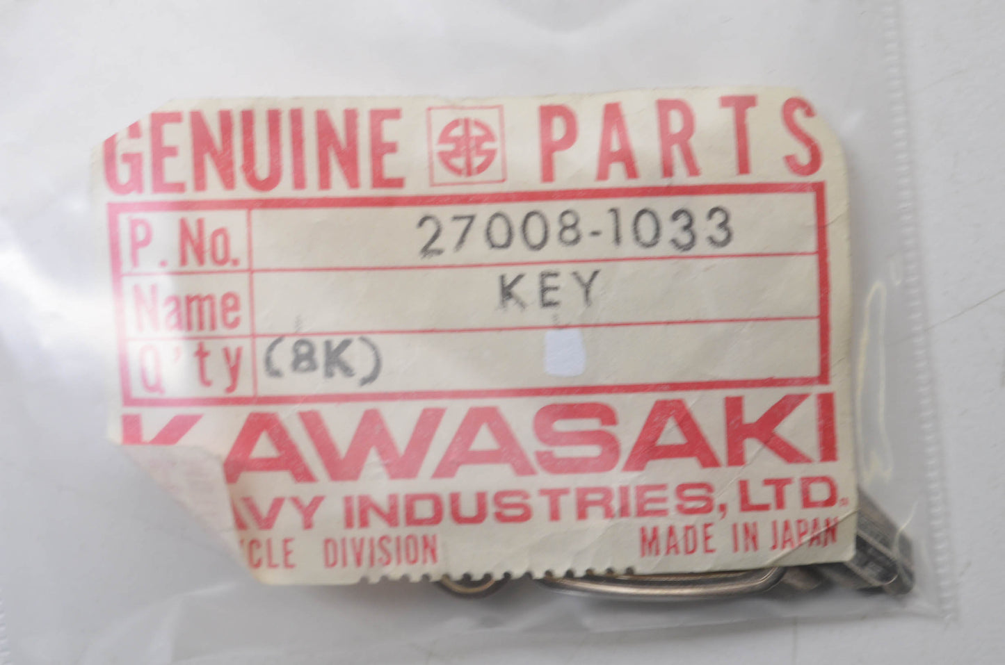 OEM Suzuki 27008-1033 1033 Blank Key NOS