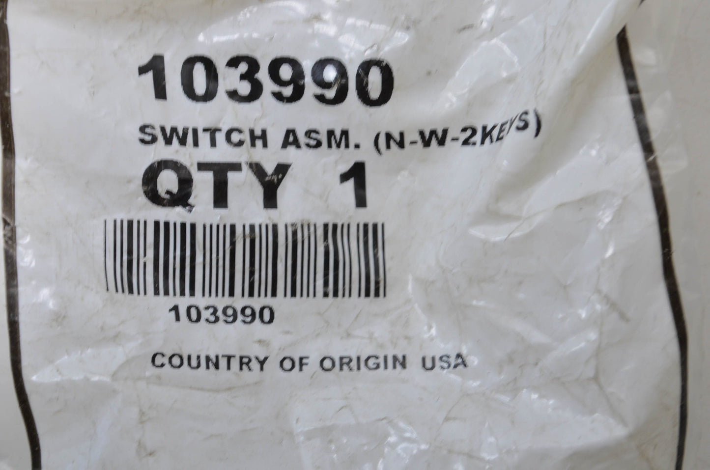 Toro 103990 Ignition Switch NOS