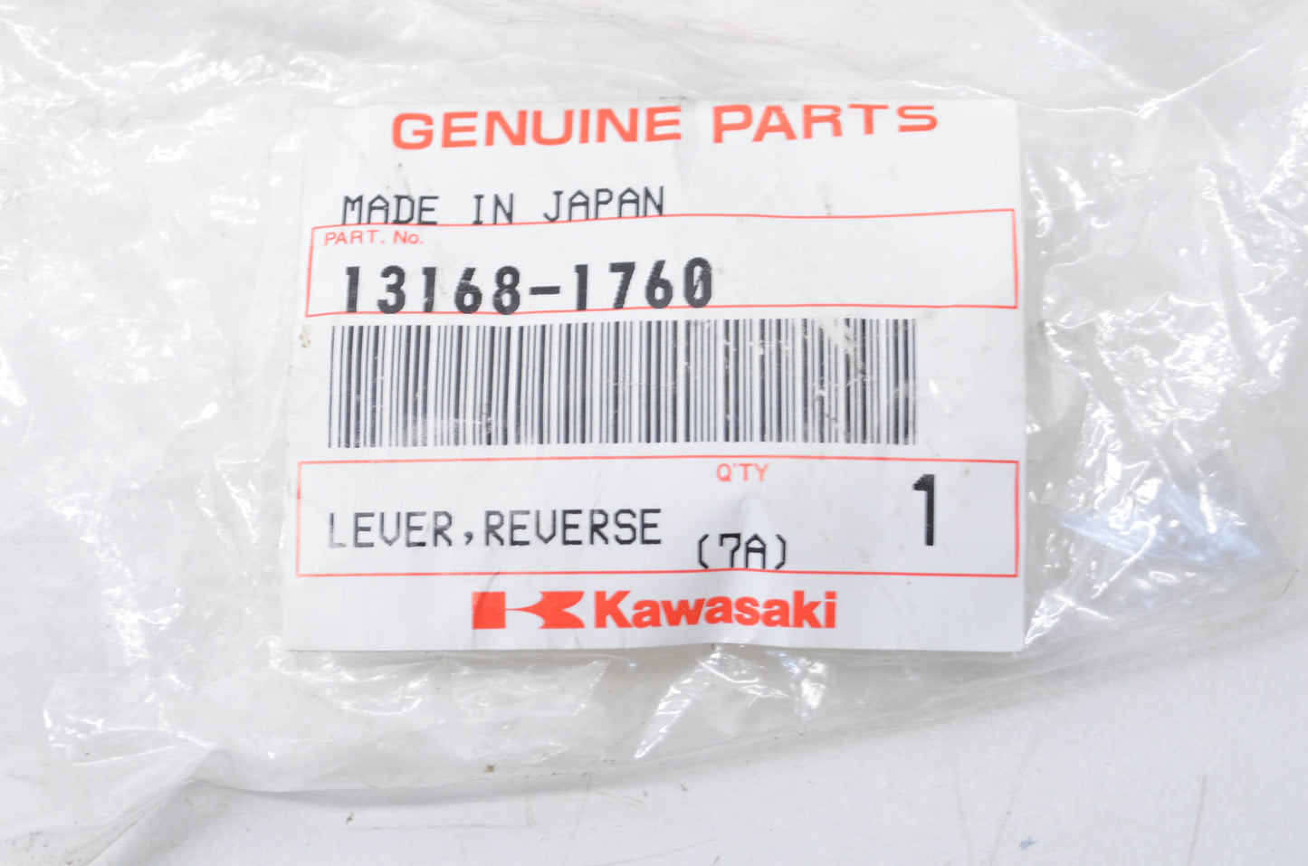 OEM Kawasaki 13168-1760 Reverse Lock Lever NOS