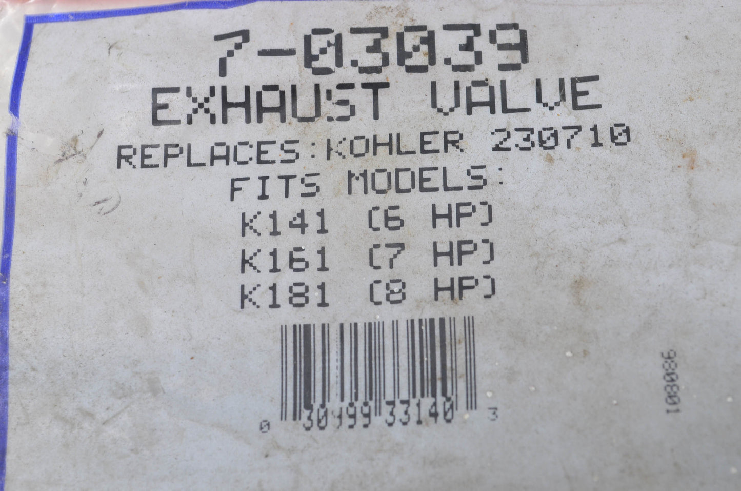 New Prime Line Exhaust Valve NOS