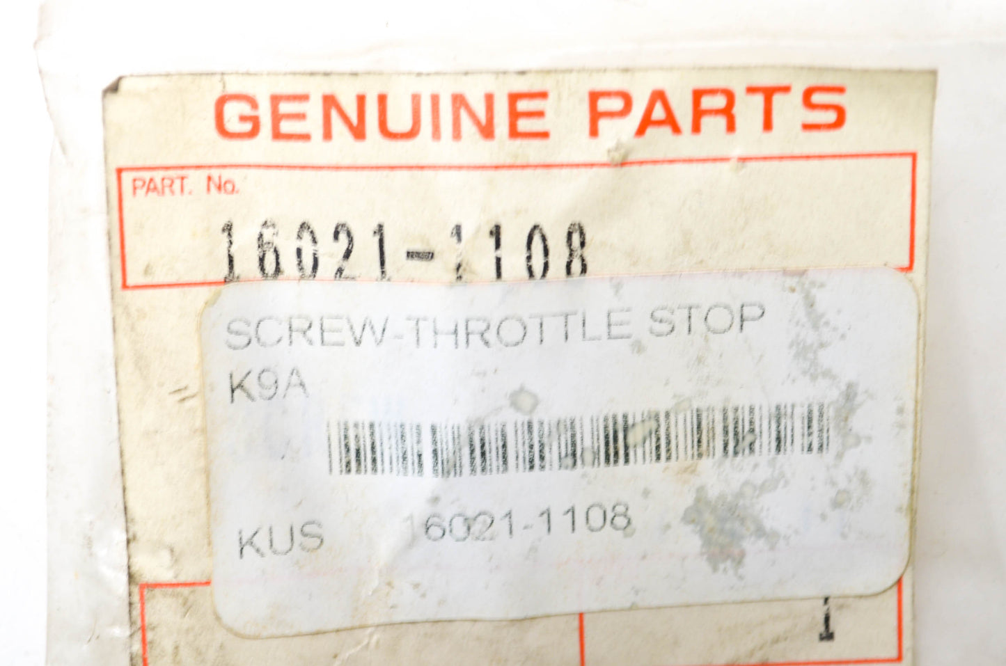 OEM Kawasaki 16021-1108 Throttle Stop Screw NOS