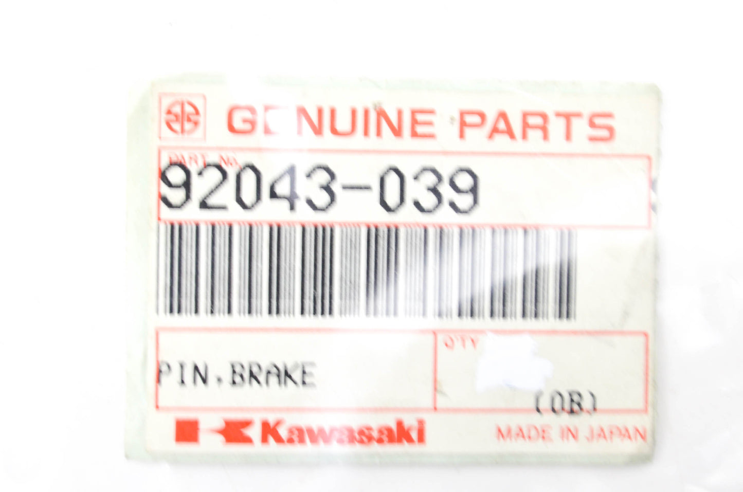 OEM Kawasaki 92043-039 Brake Pin NOS