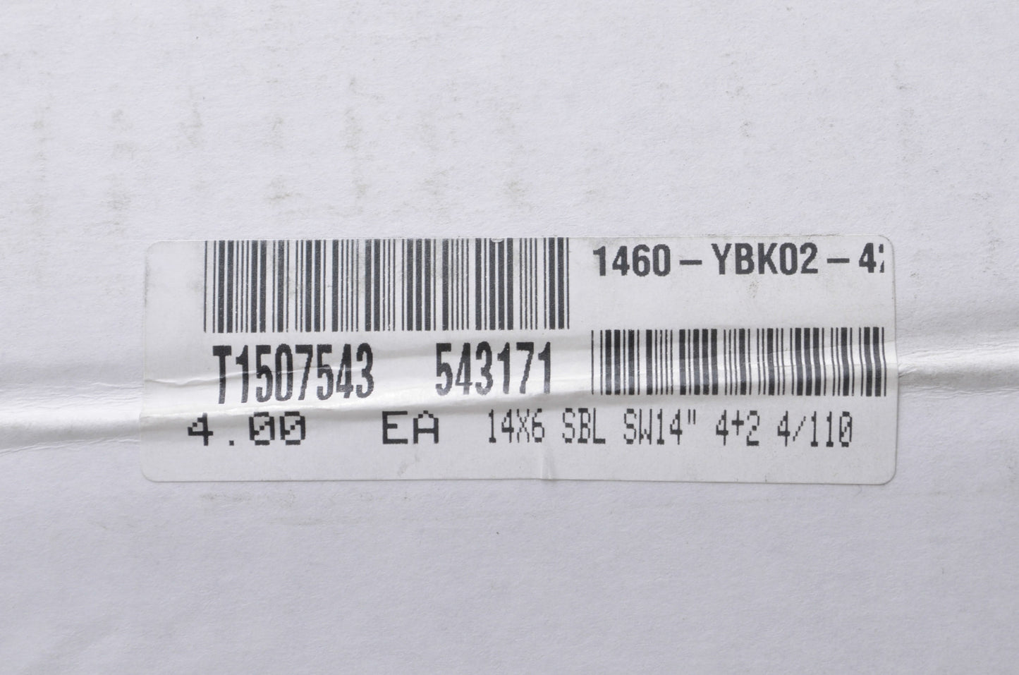New Hiper Black Sidewinder Wheel Rim 14X6 14' 4+2 4/110 NOS