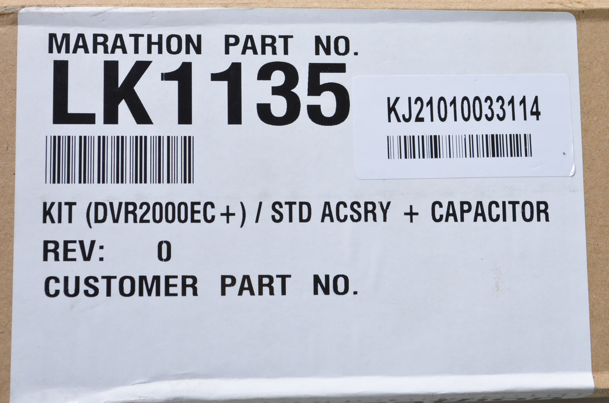 Marathon LK1135, DVR2000EC Standard Accessory & Capacitor Kit NOS