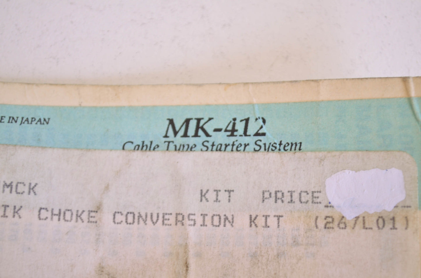 New Mikuni Choke Conversion Kit NOS