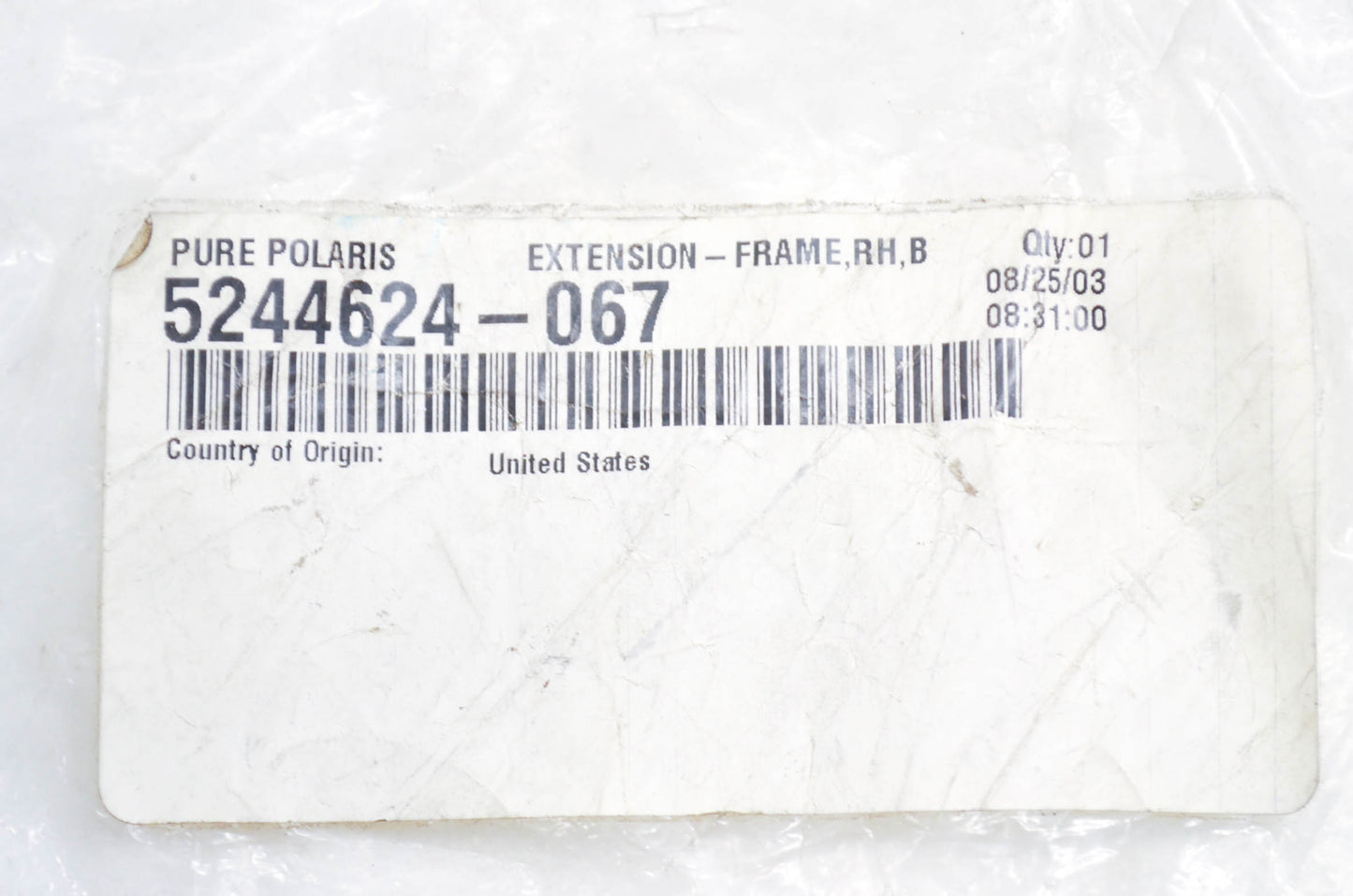 Polaris 5244624-067 Black Right Hand Frame Extension NOS