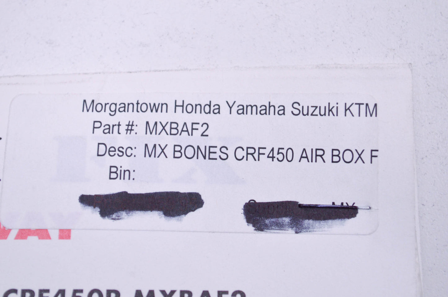 MX Bonz MXBAF2 CRF450 Airbox Fix NOS