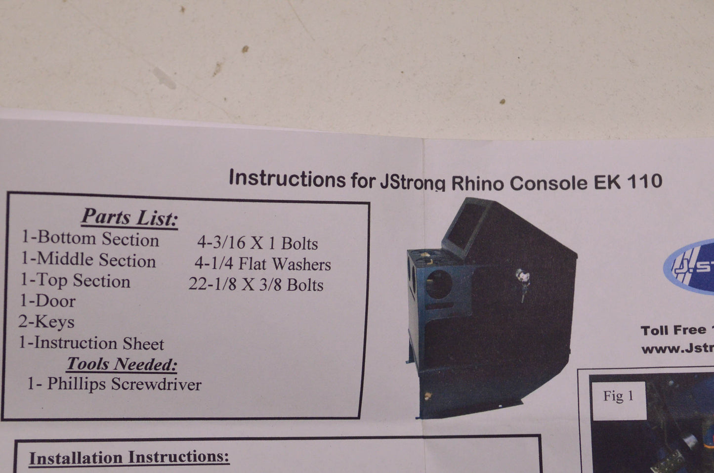 Center Console NOS