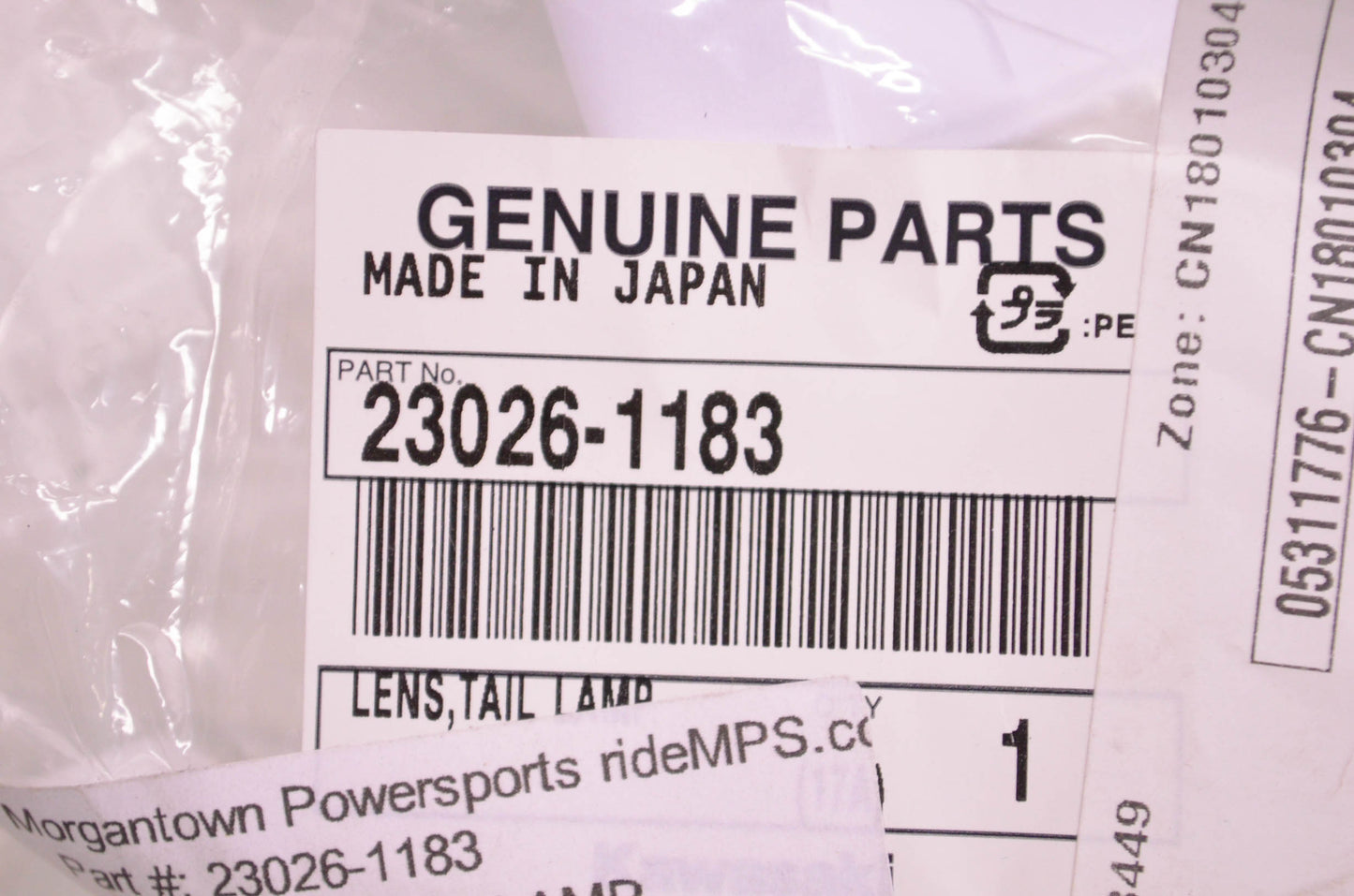 Kawasaki 23026-1183 Tail Lamp Lens NOS