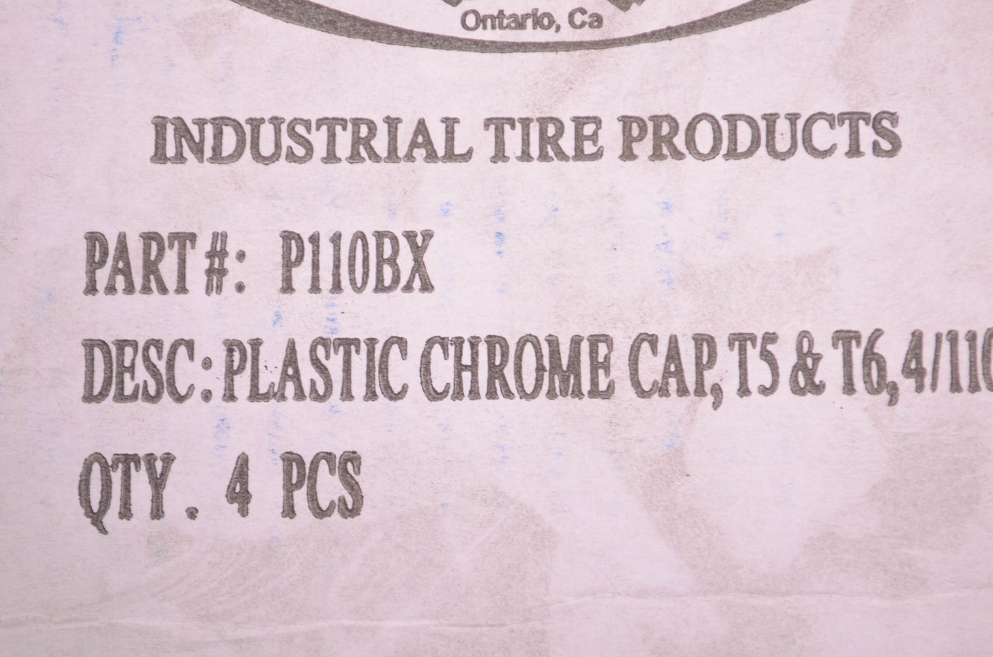 ITP P110BX Plastic Chrome Center Cap T5 & T6 4/110 Qty 4 NOS