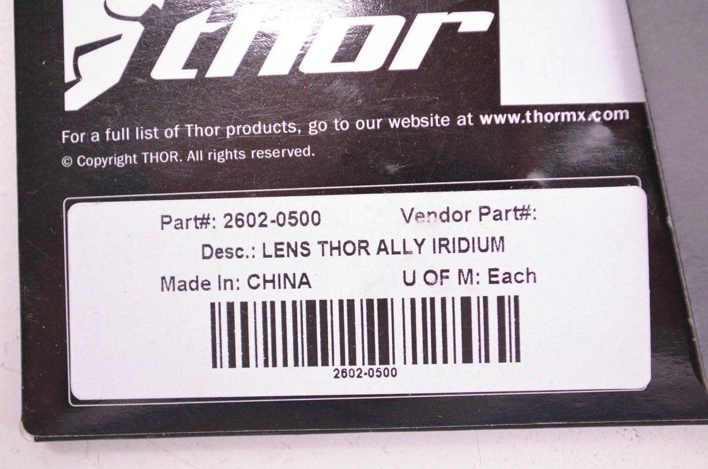 New Thor Ally Iridium Replacement Lens NOS