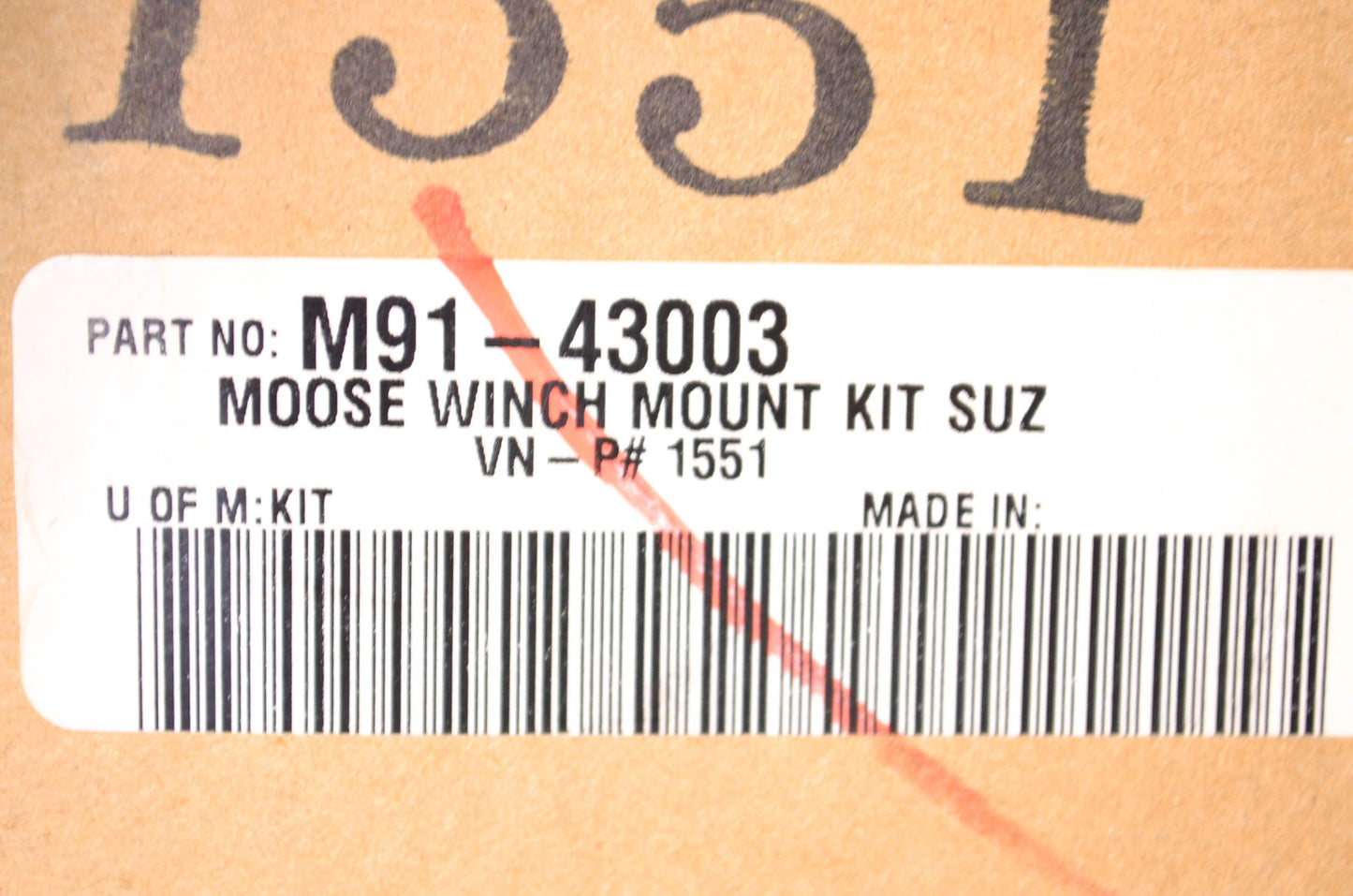 Moose Racing M91-43003 Winch Mount Kit NOS