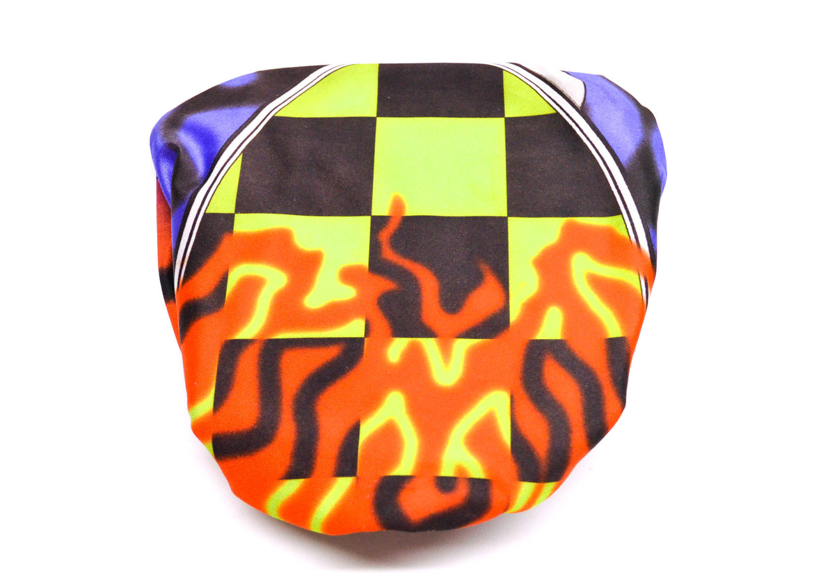Moto-Vation Racing 022S Helmet Skinz Purple Checker Cover NOS
