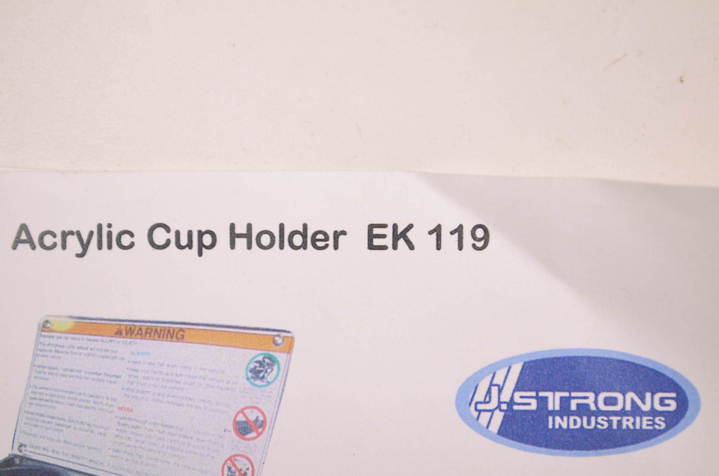 J. Strong EK119 Acrylic 12 oz-16 oz UTV Cup Holder Kit NOS