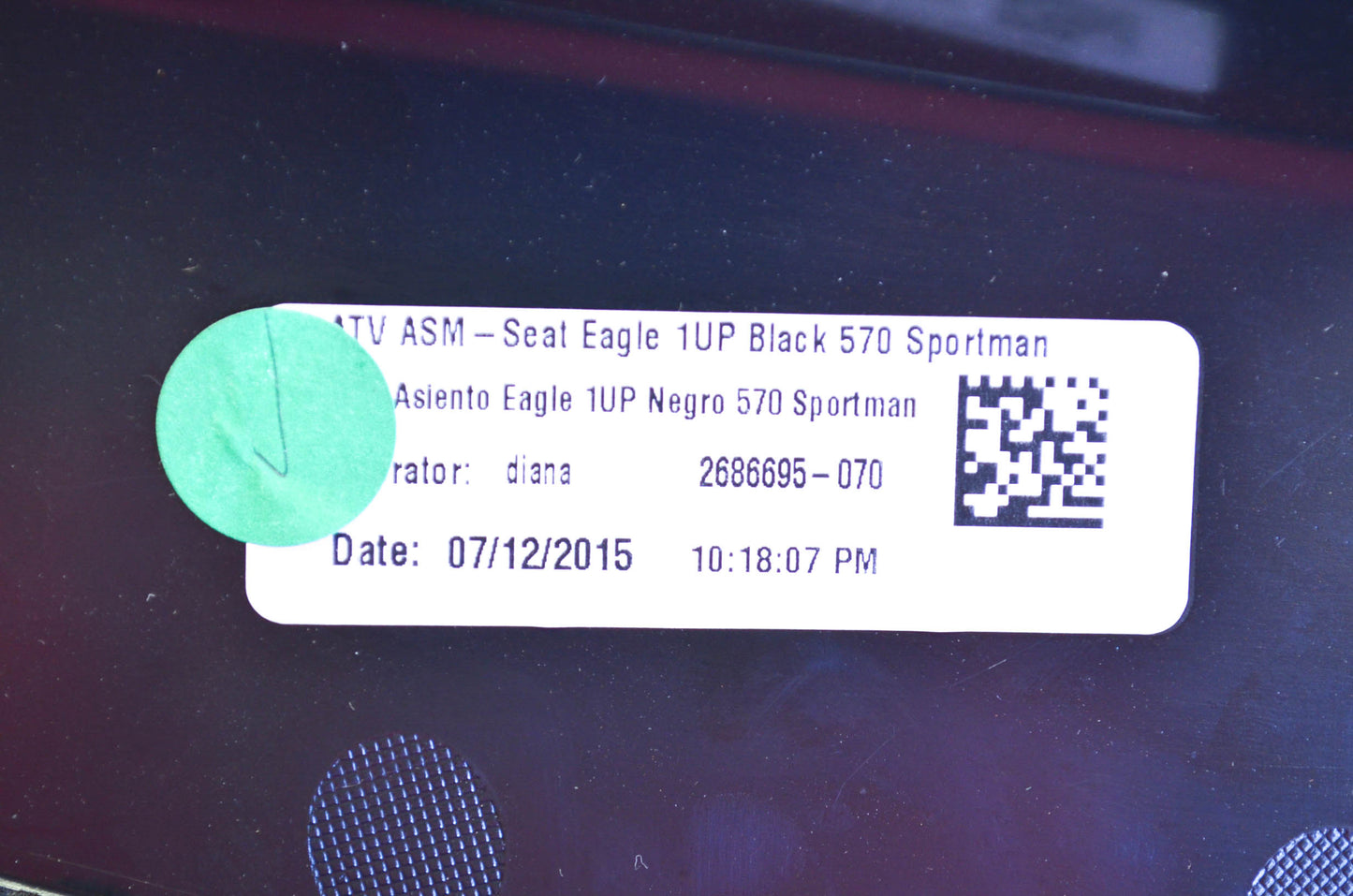 New OEM Polaris 2016-2017 Sportsman 570 EFI Black Seat NOS