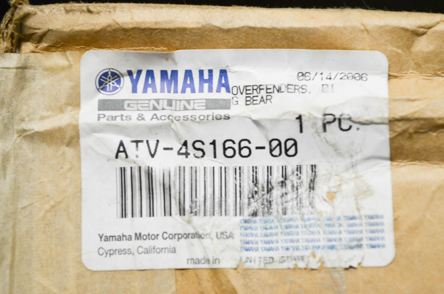 OEM Yamaha ATV-4S166-00-00 2007 Big Bear 400 Over Fender Kit NOS
