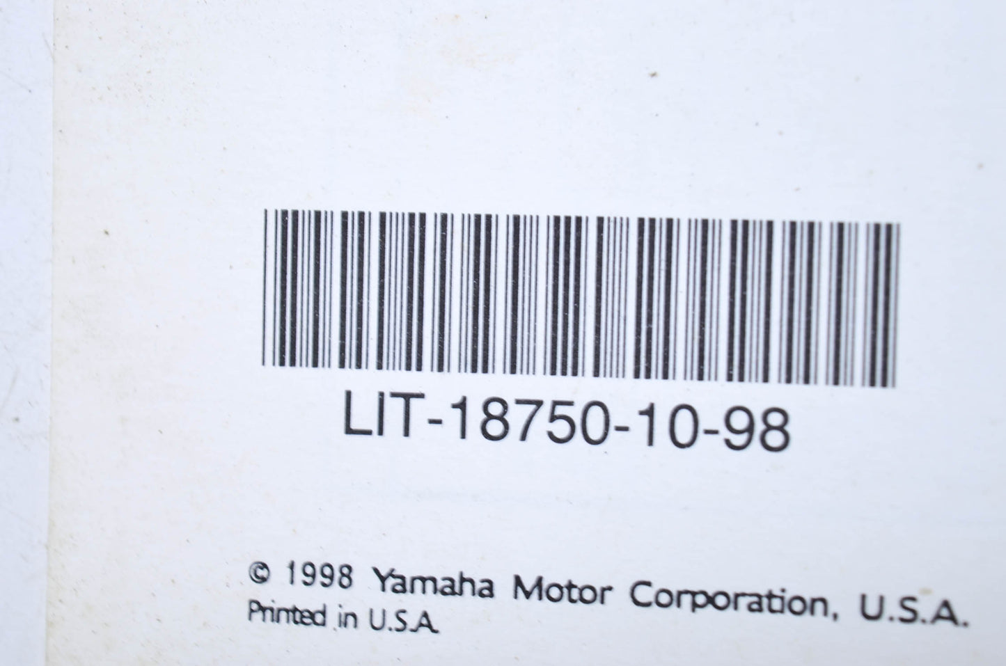 OEM Yamaha LIT-18750-10-98 PWC Water Vehicles 1996 U 1997 V 1998 W Flat Rate Man