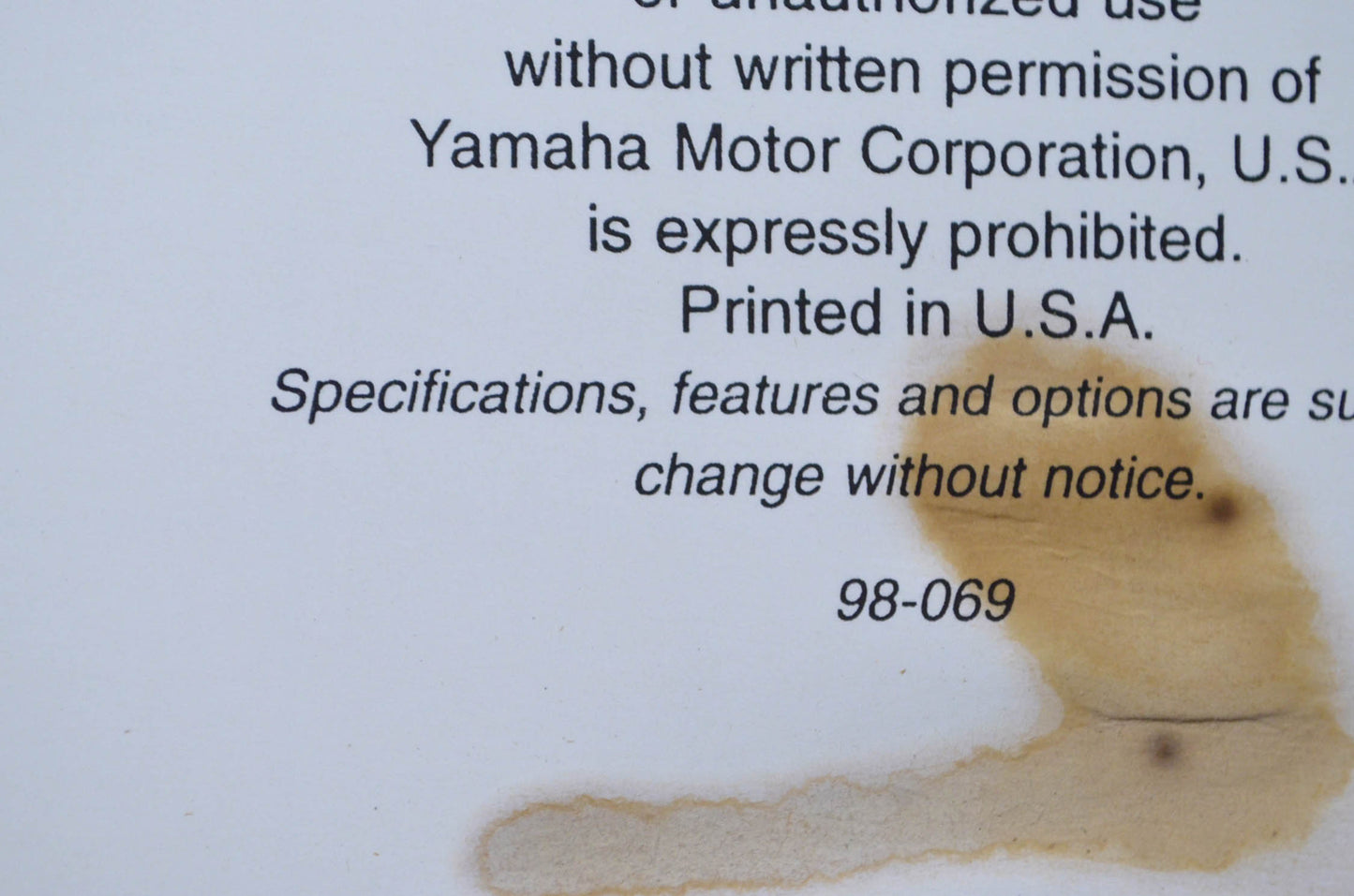 OEM Yamaha 98-069 Basic Hull Repair Guide Book