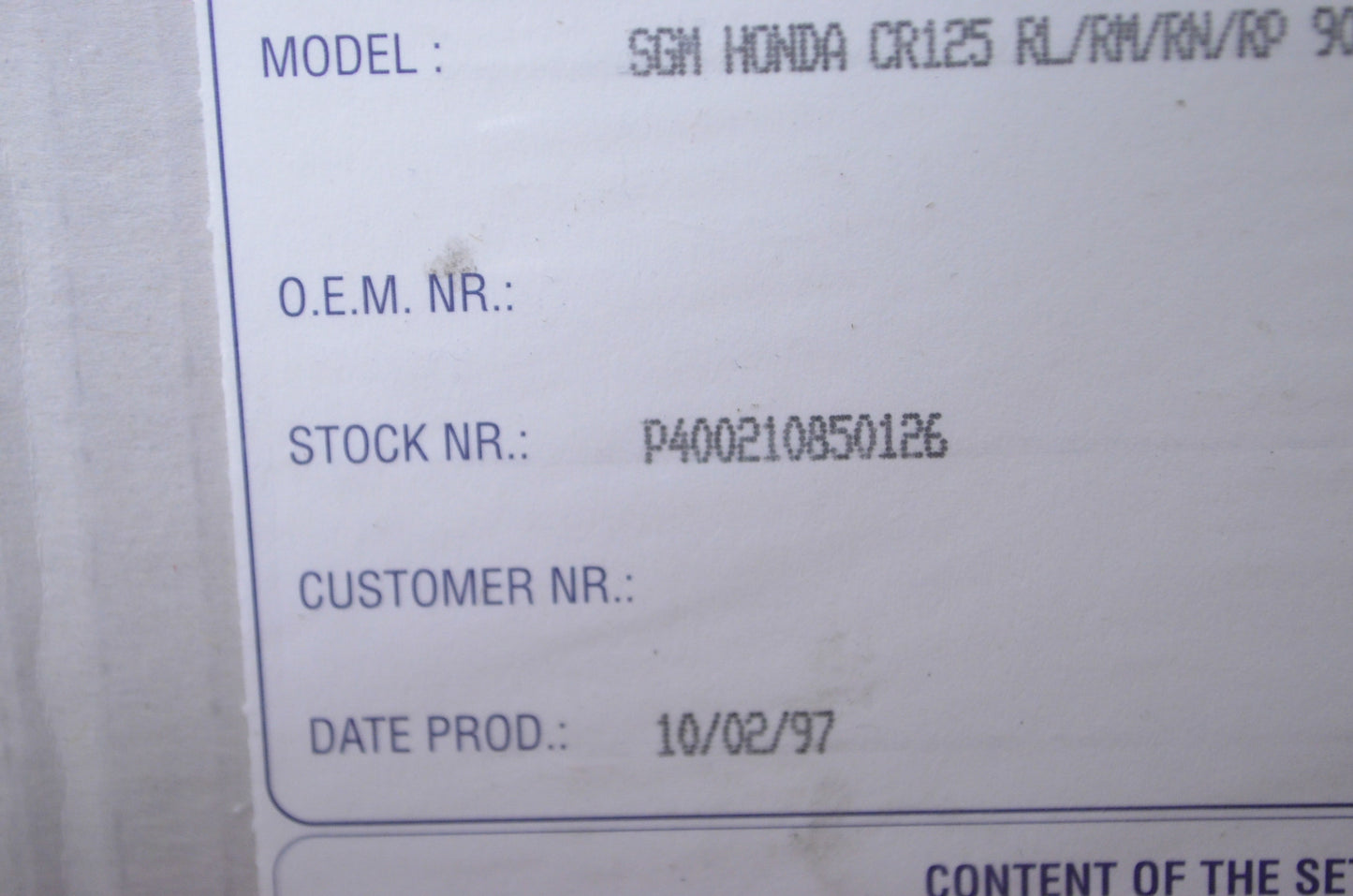 Athena 400210850126 Complete Gasket Kit NOS