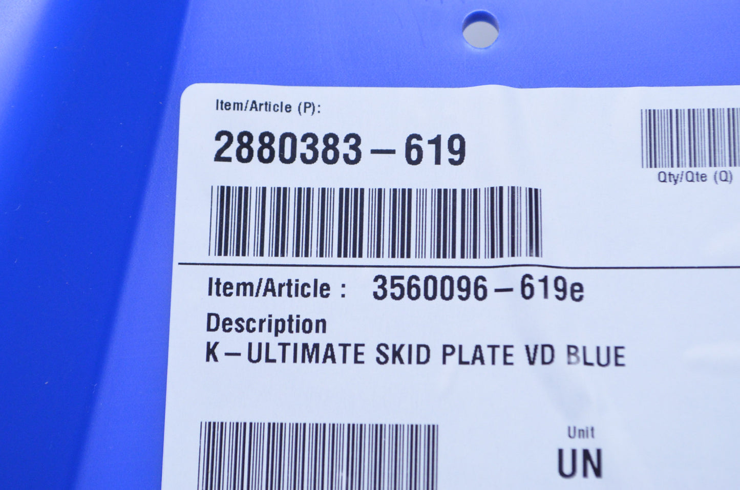 OEM Polaris 2880383-619 Blue Ultimate Skid Plate Kit NOS