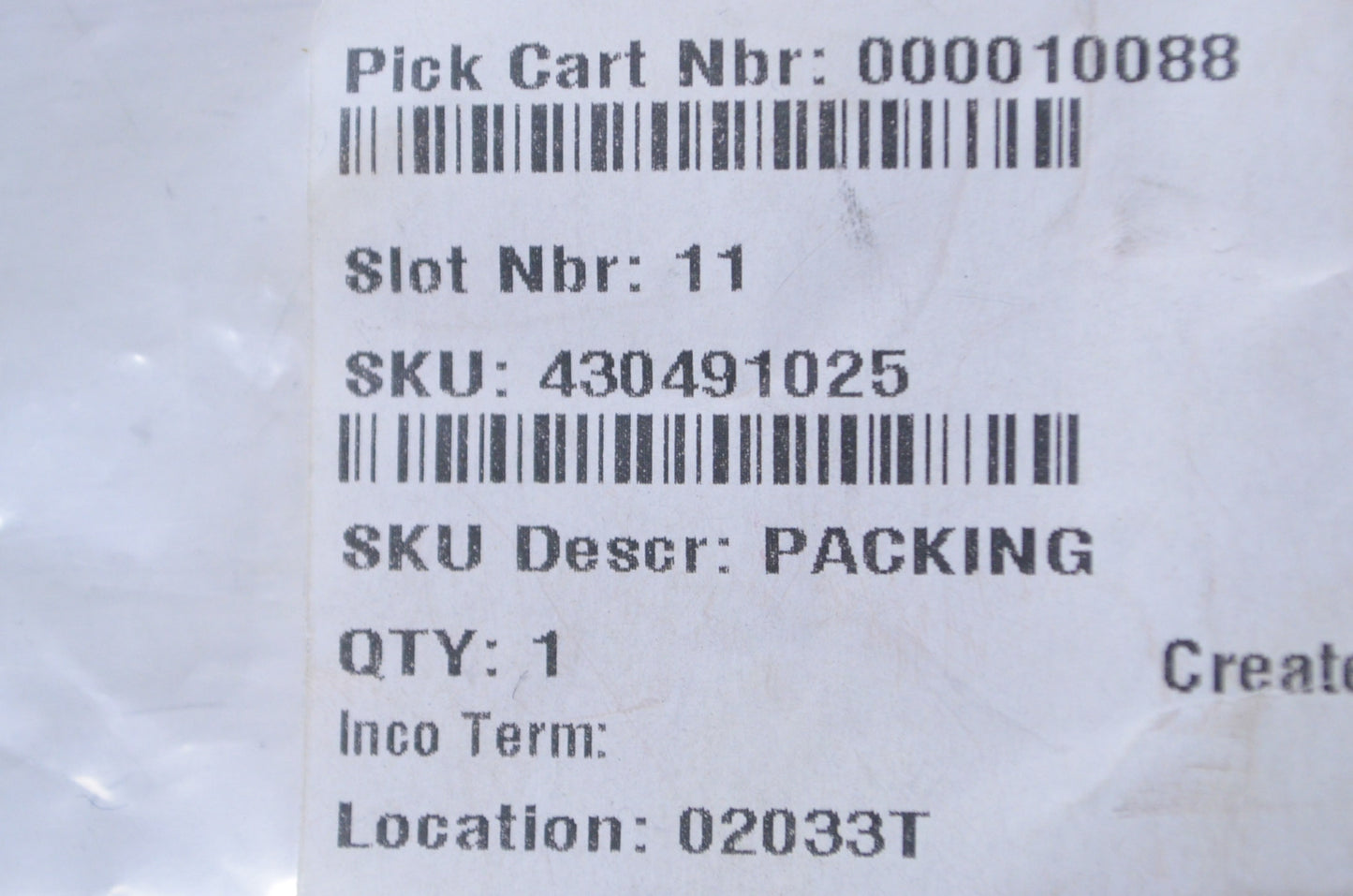 OEM Kawasaki 430491025 Packing NOS