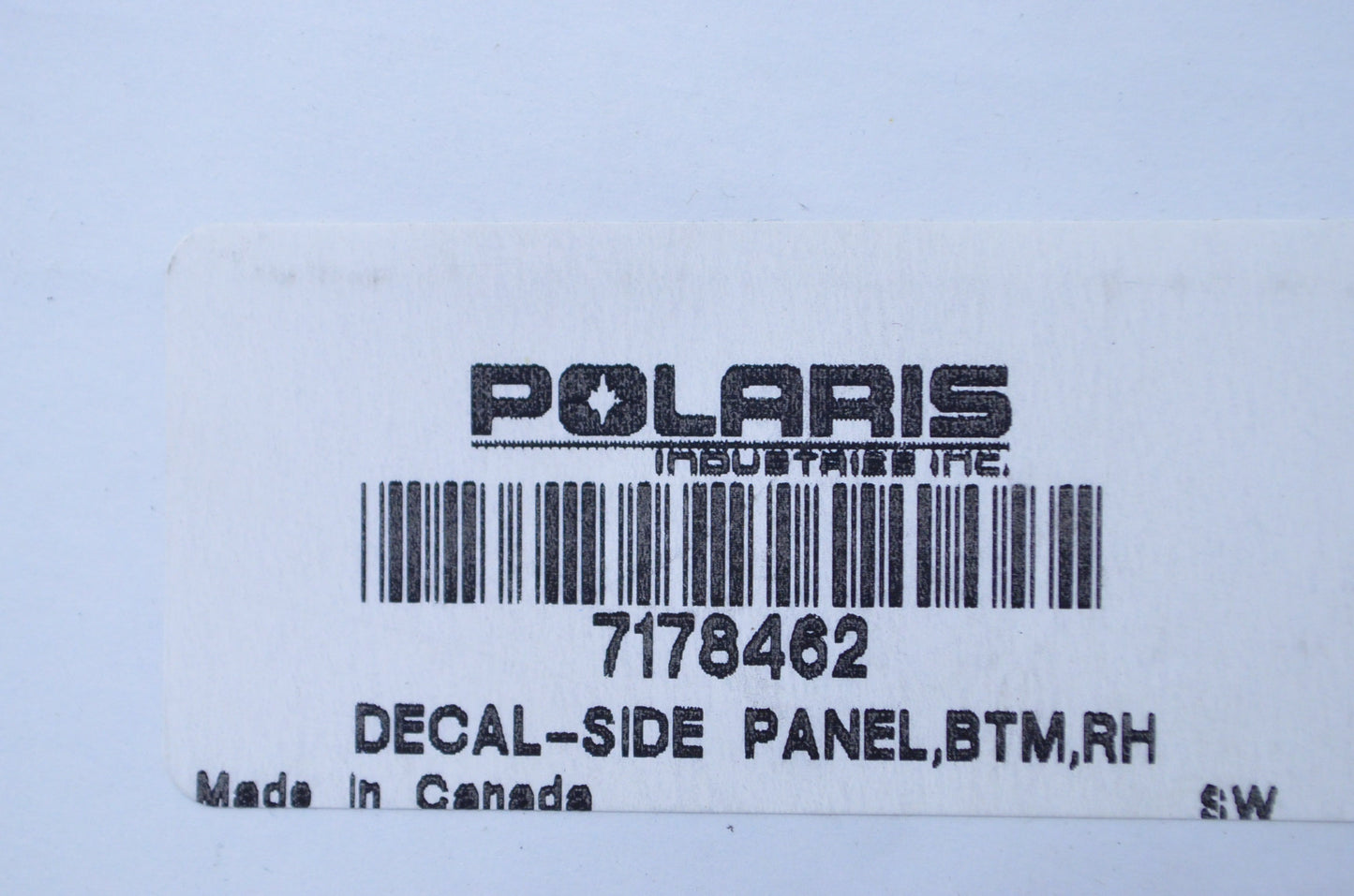 OEM Polaris 7178462 Bottom Right Hand Side Panel Decal NOS
