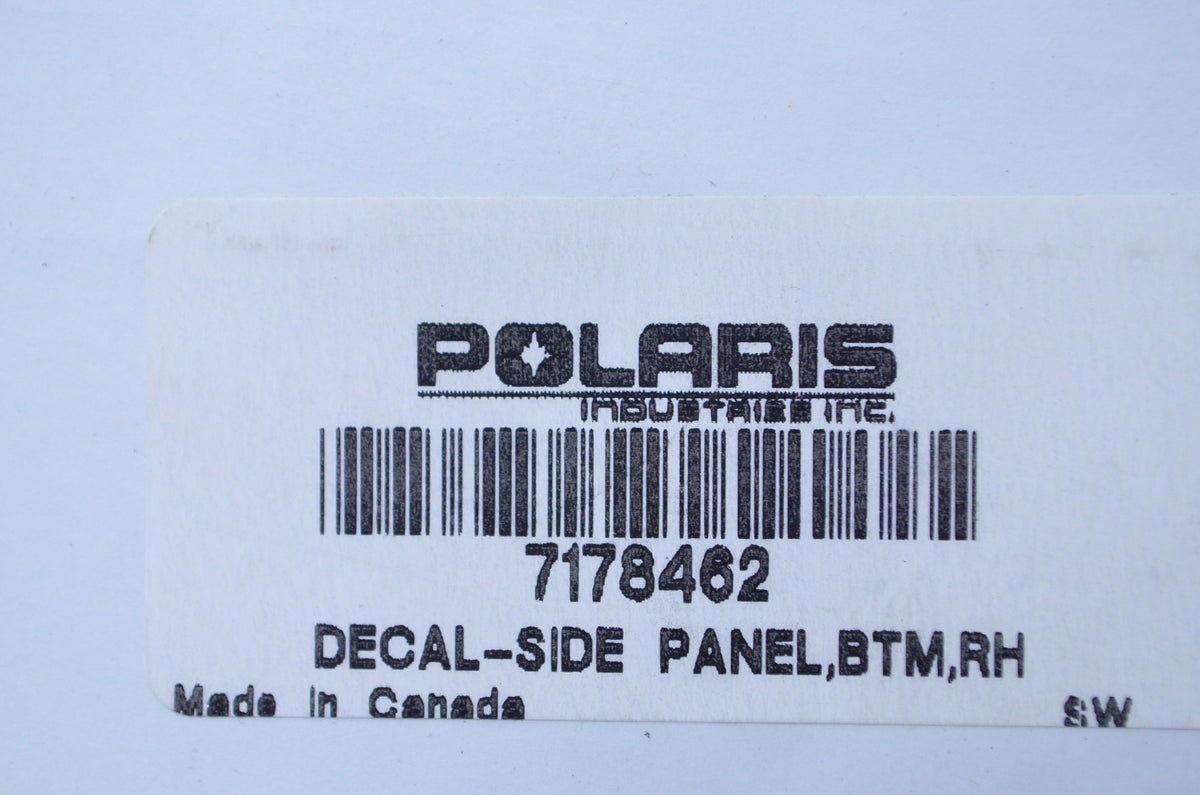 OEM Polaris 7178462 Bottom Right Hand Side Panel Decal NOS