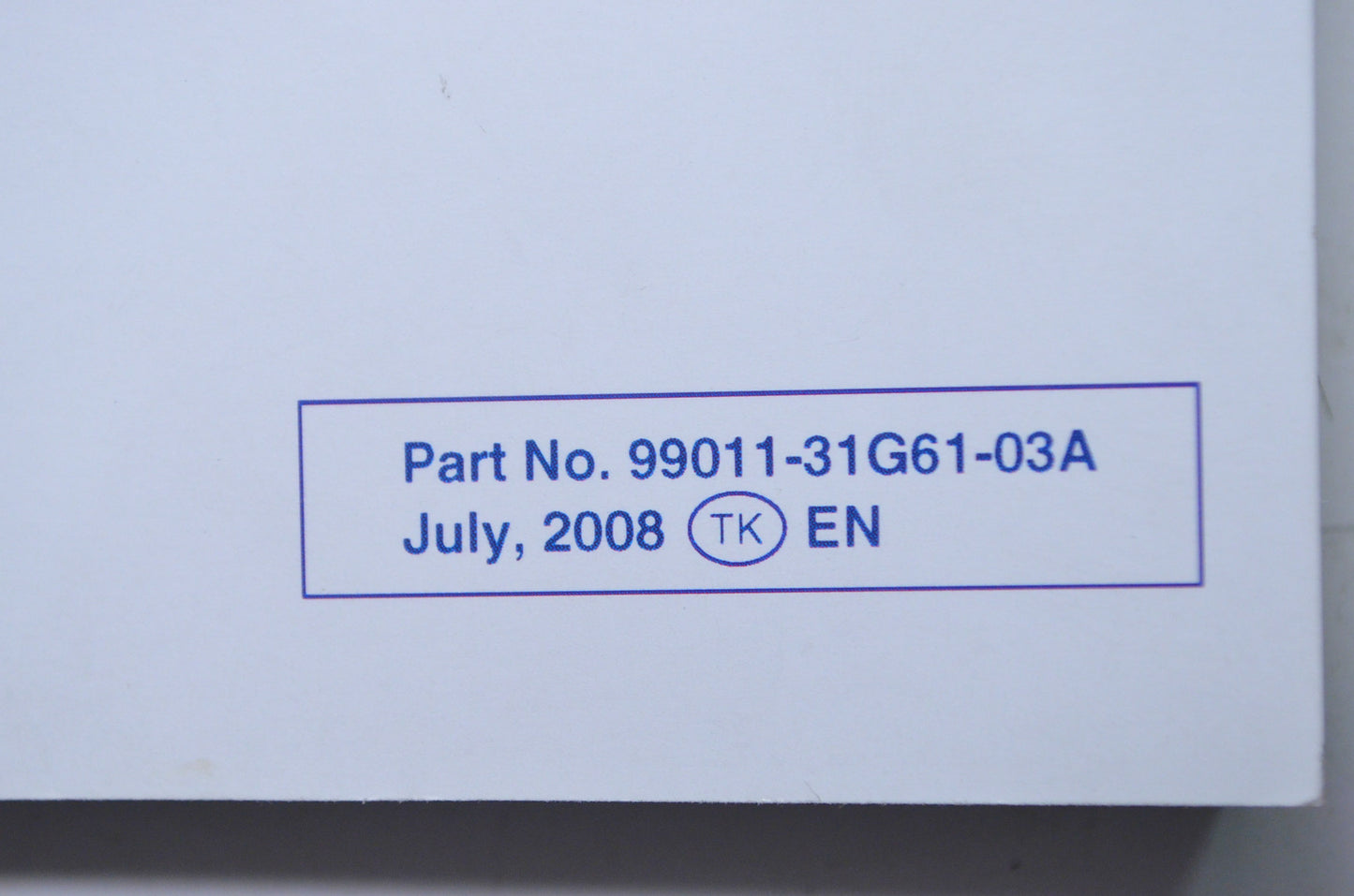 OEM Suzuki 99011-31G61-03A Owner's Manual LT-A750XK9 NOS