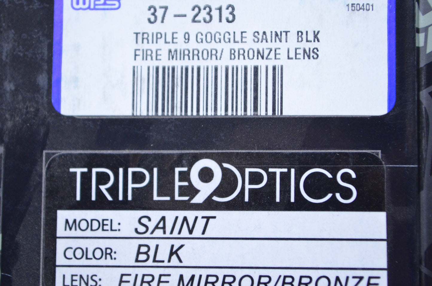 New Triple 9 Goggle Saint Black Fire Mirror/Bronze Lens NOS