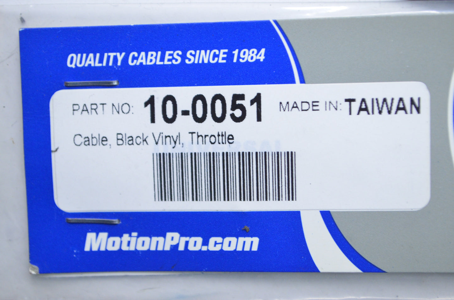 New Motion Pro Black Vinyl Throttle Cable NOS