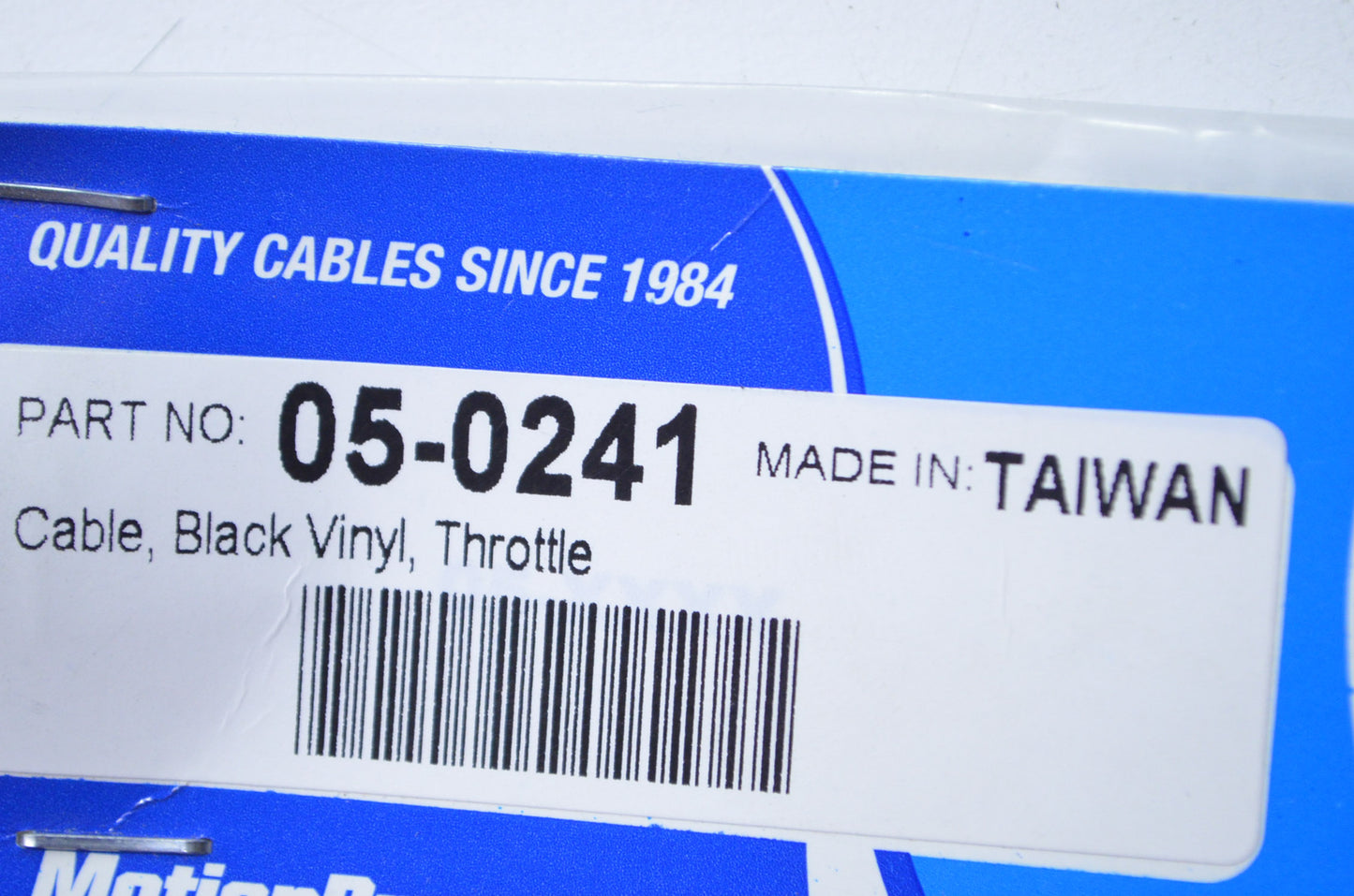 New Motion Pro Black Vinyl Throttle Cable NOS