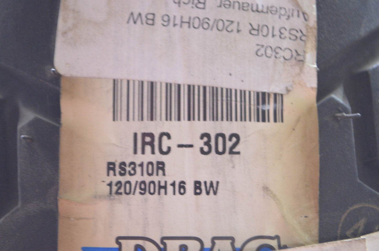 IRC IRC302 120/90-16 63H DuroTour RS-310R Tire NOS
